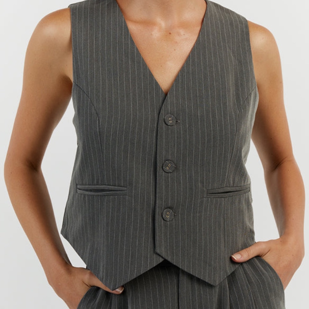 DISSH Diego Grey pinstripe vest